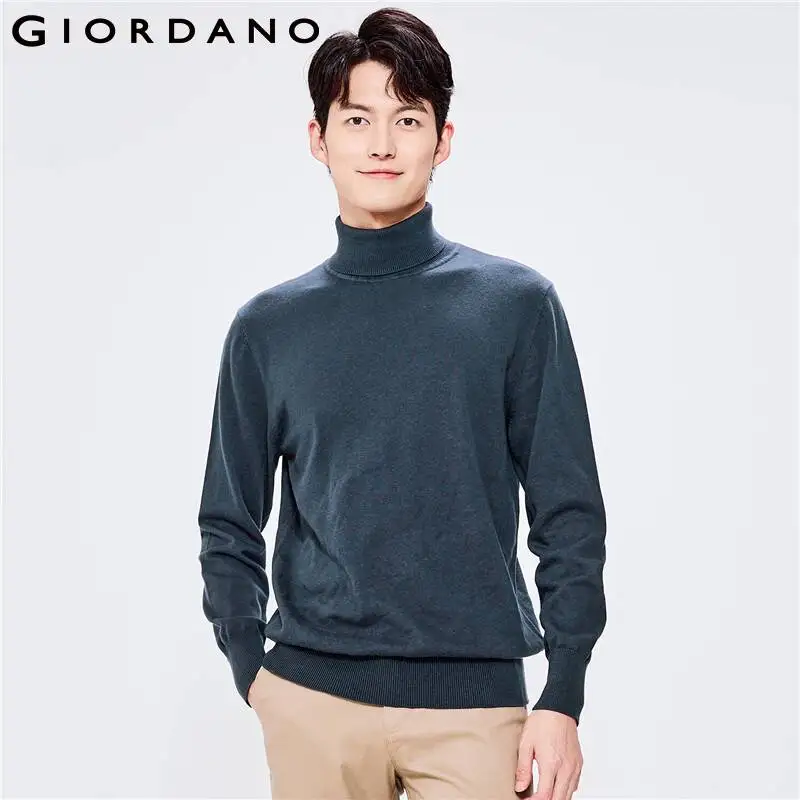 

Мужской Однотонный свитер с воротником-хомутом, 100% хлопок