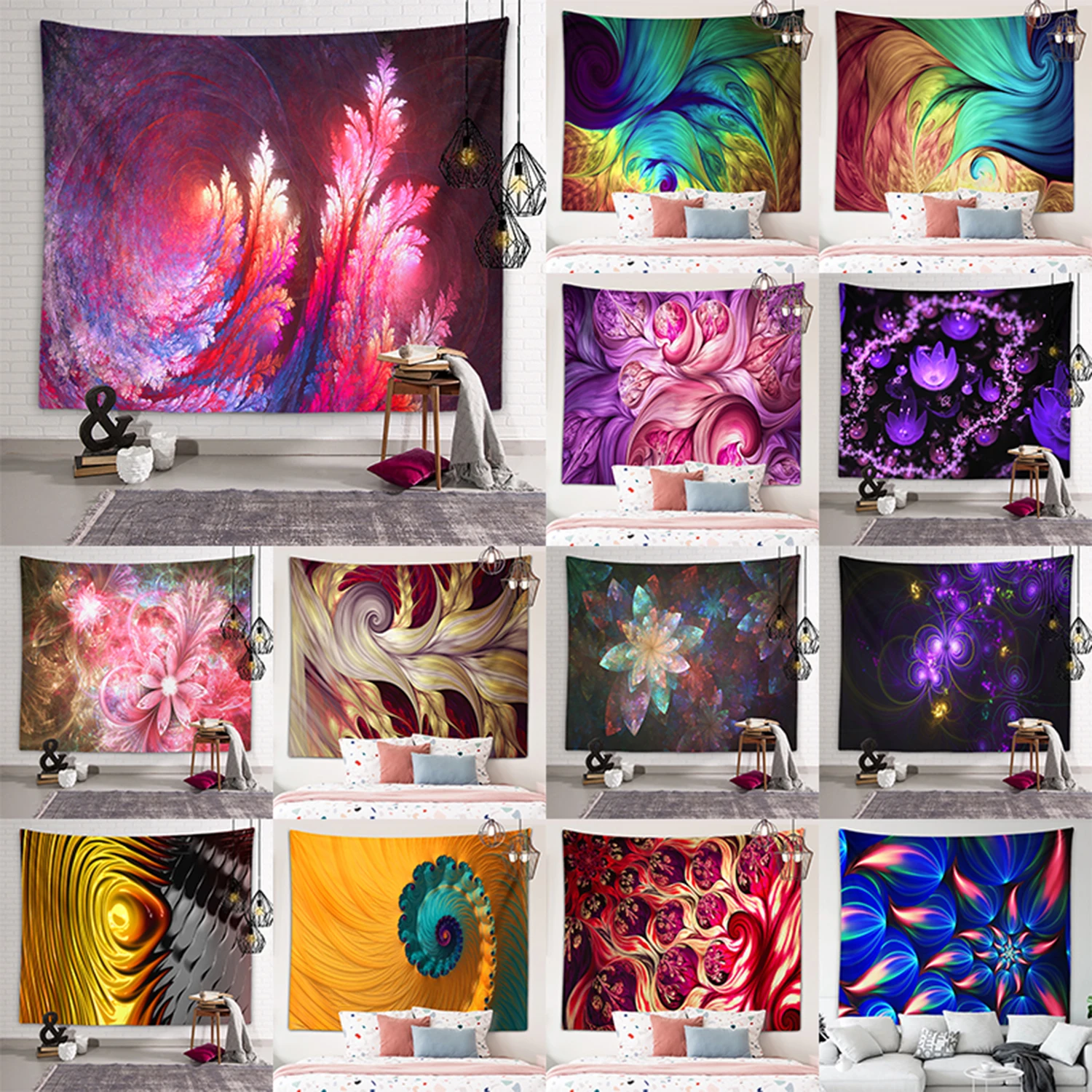 

Colorful art tapestry wall artist's life bedspread beach towel