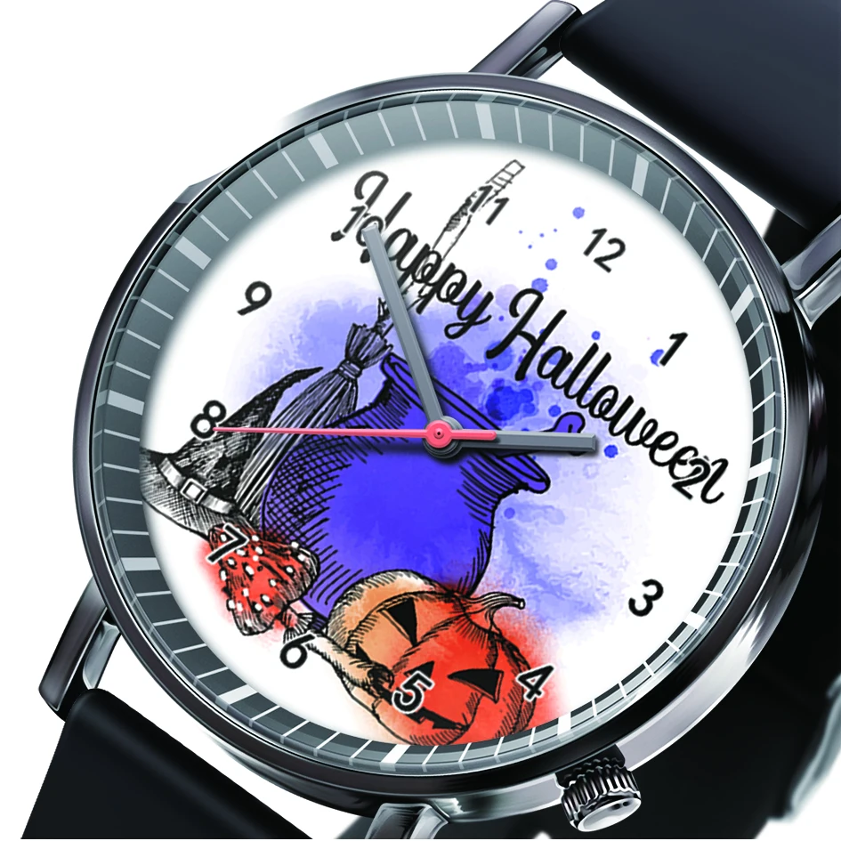 MISS WHITE New Casual Watch Halloween Trend Witch Horror Pumpkin Men's and Women's Watches Quartz Casual Wrist Watch