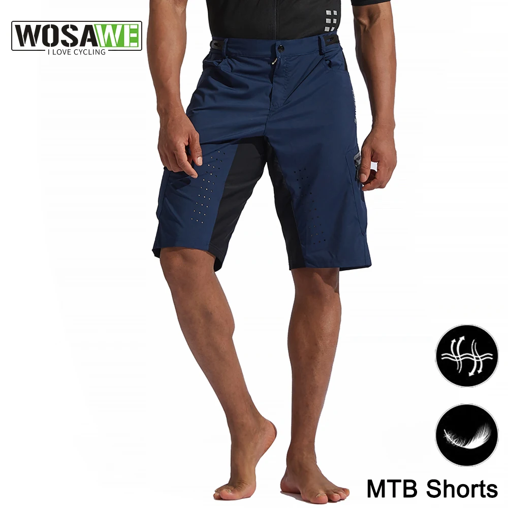 

WOSAWE Cycling Shorts Men Summer Mountain Bike Downhill Shorts Loose Fit Outdoor Sports Riding Road MTB Bicycle Short Trousers