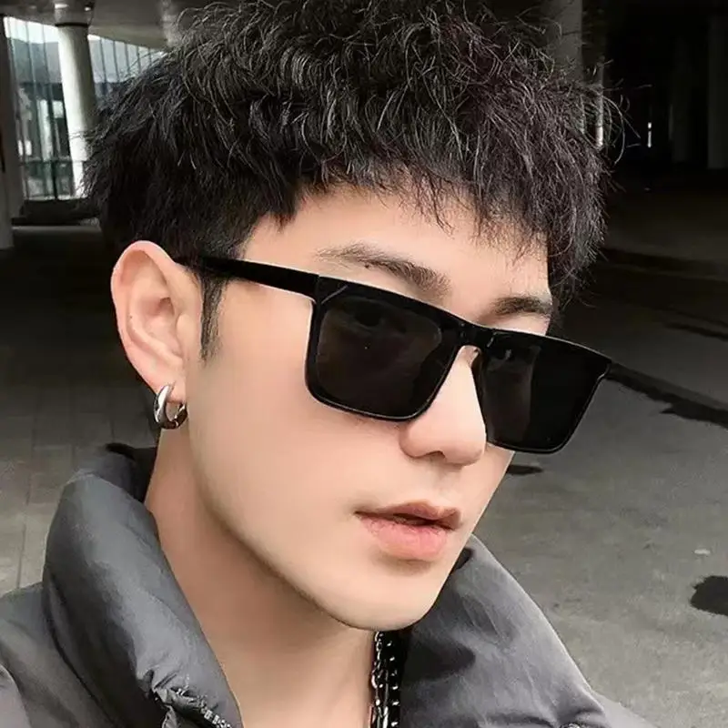 Новые квадратные модные солнцезащитные очки мужские цветные из ртутного листа