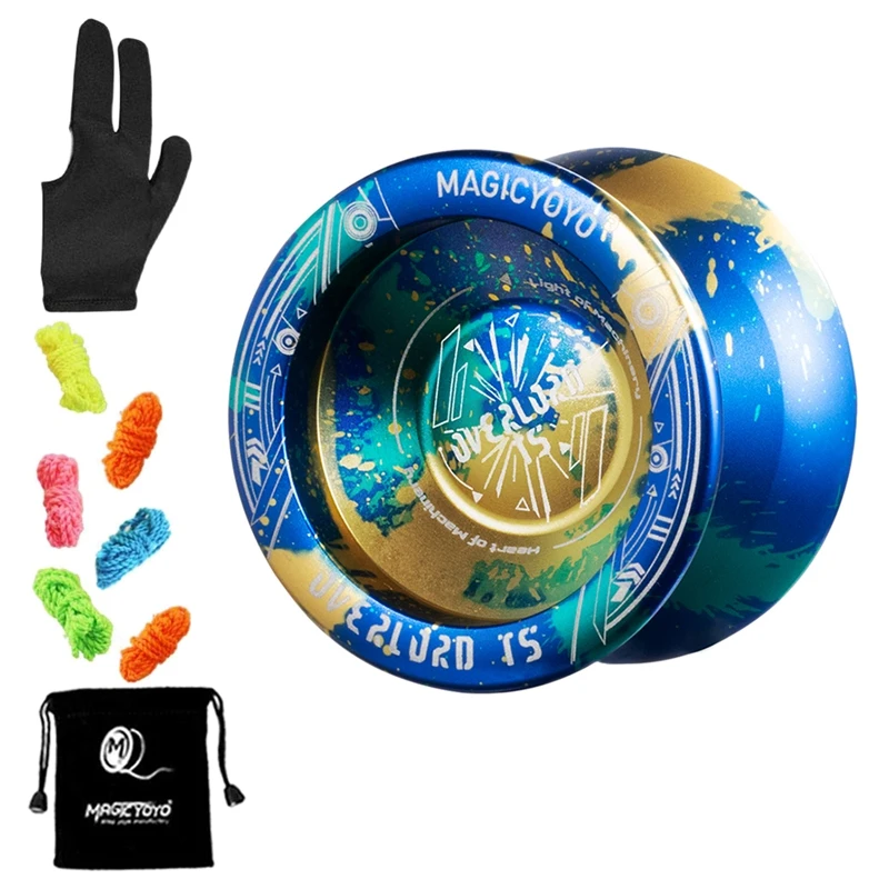 

MAGICYOYO Unresponsive Yoyo T5,Intermediate Yoyo,CNC Aluminum Alloy Professional Yoyo With Bag Yoyo Glove,5 Yoyo String