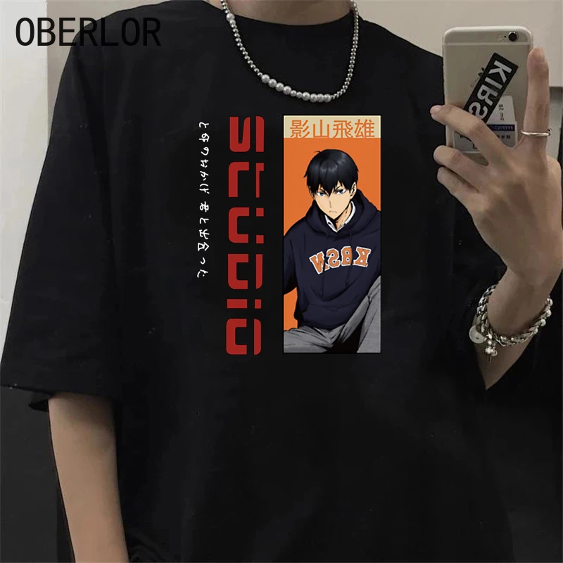 

Футболка мужская с японским Аниме Haikyuu, милая мультяшная футболка с рисунком кагeyama Tobio Graphic, некома