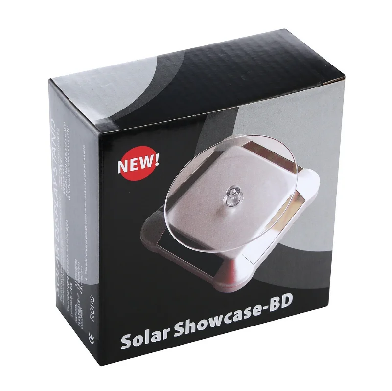 Solar Showcase 360 Automatic Rotating Turntable Jewelry Organizer Necklace Bracelet Watch Phone Display Stand