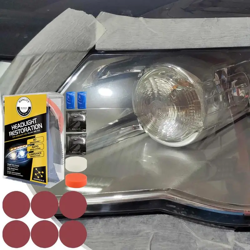 Набор для полировки фар комплект чистки и ремонта покрытие защита от УФ