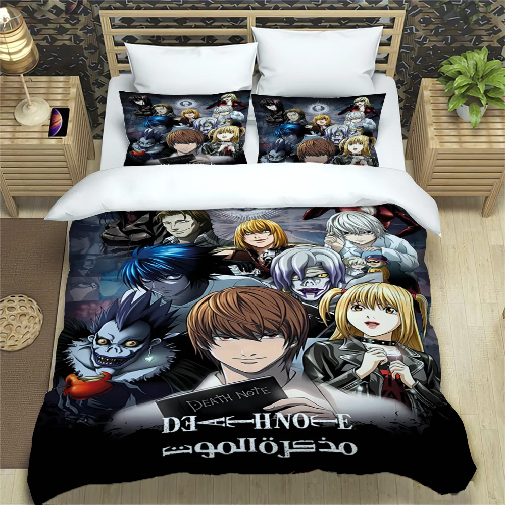 

Death Note Print Three Piece Bedding Set Fashion Article Children or Adults for Beds Quilt Covers Pillowcases Bedding Set Gift