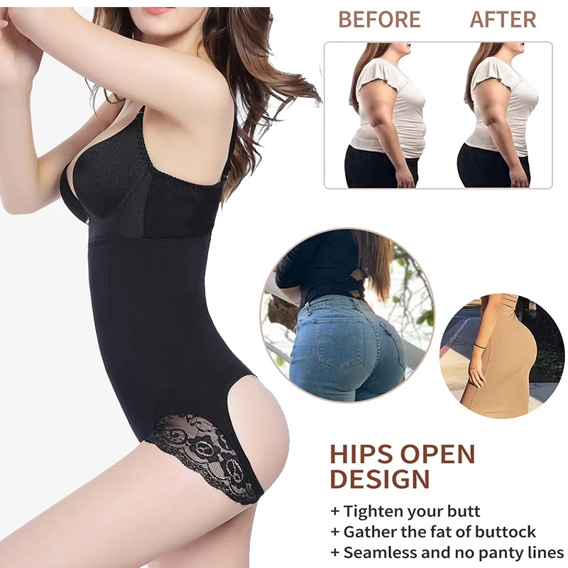 

Корректирующее белье с завышенной талией, бесшовные кружевные трусики с эффектом пуш-ап