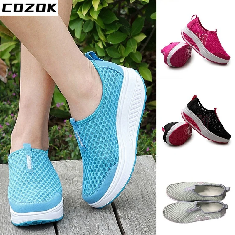 

Shoes Women Mesh Flat Shoes Sneakers Platform Shoes Women Loafers Breathable Swing Wedges Shoe Breathable Flats Sneakers Women