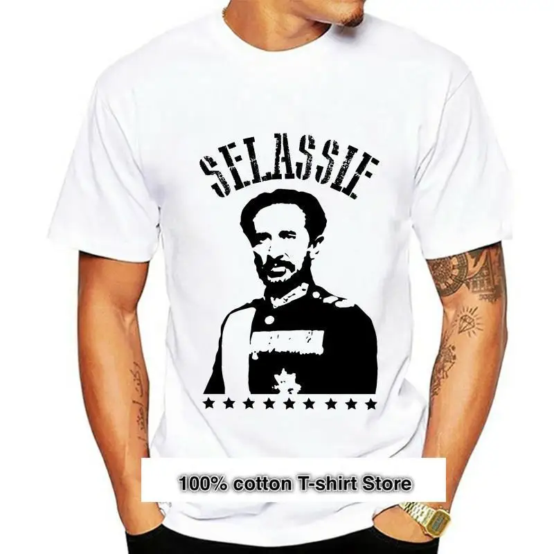 

Camiseta inspirada en Haile Selassie para hombre, camisa Premium de algodón Rastafari Ethiopa, nueva, a la moda, 100%