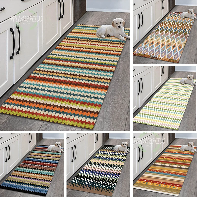 

Persian Ethnic Kitchen Carpet Washable Living Room Long Rug Modern Bathroom Decor Mat Kitchen Entrance Door Corridor Floor Mat