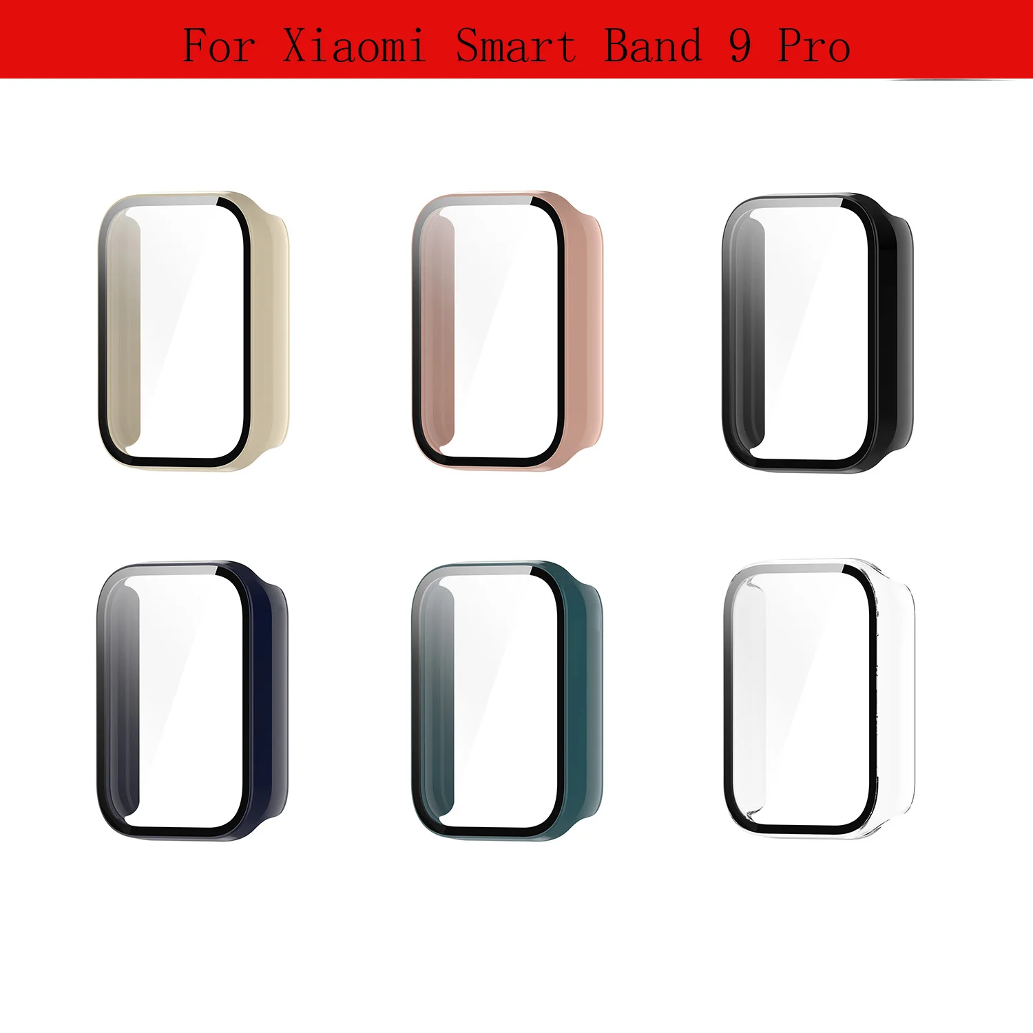 Защитный чехол для экрана Xiaomi Smart Band 9 Pro 2 шт. жесткий бампер ПК общий защитный лица