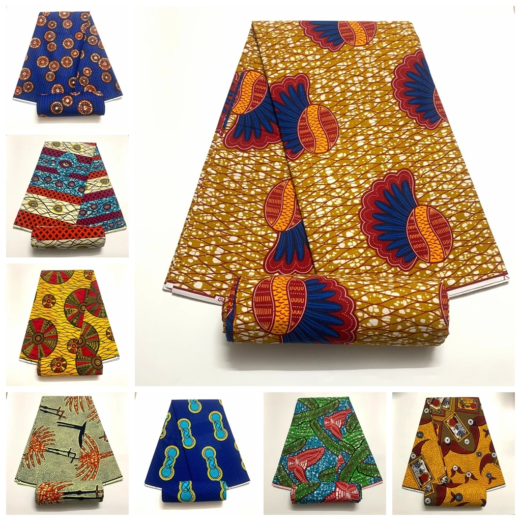 

2022 Print African Wax Fabric Cotton Real original Nigerian Rapper Ankara Batik sewing Material 6Yards african wax print cotton