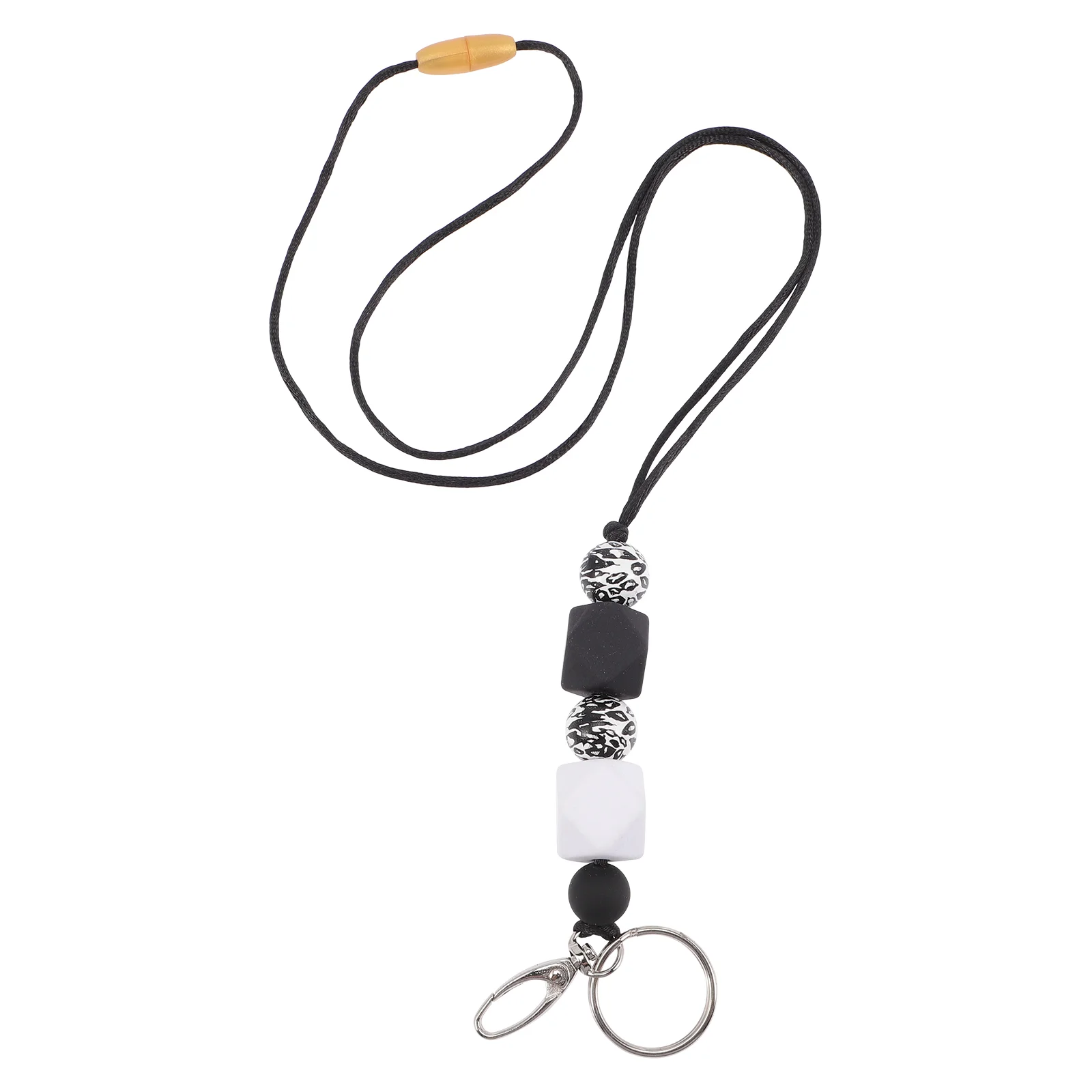

Badge Lanyard Necklace Id Holder Beaded Retractable Lanyards Bead Keychain Reel Necklaces Badges Keys Work Cellphone Neck Strap