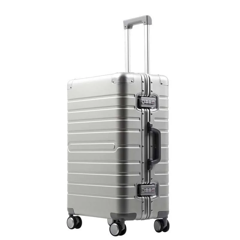 

2022 LeTrend 100% Aluminum-magnesium alloy Rolling Luggage Spinner Men Business Brand Suitcase Wheels 20 inch Trolley Travel Bag