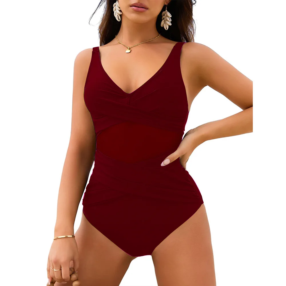 Женский сплошной купальник с эффектом пуш-ап и розами