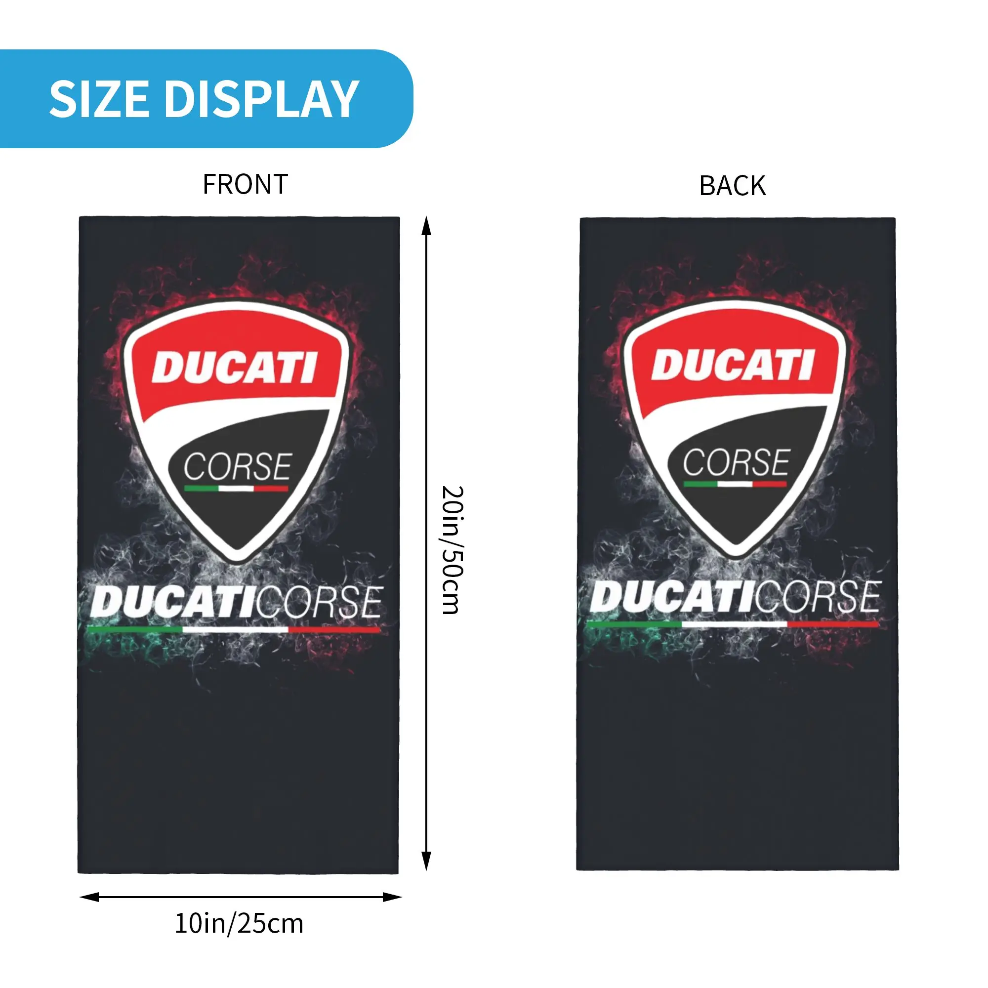 Фото Многофункциональный бафф-бандана Custom Ducati для лыж, охоты, мотогонок, унисекс, шарф-трансформер, балаклава, согревающая маска №2
