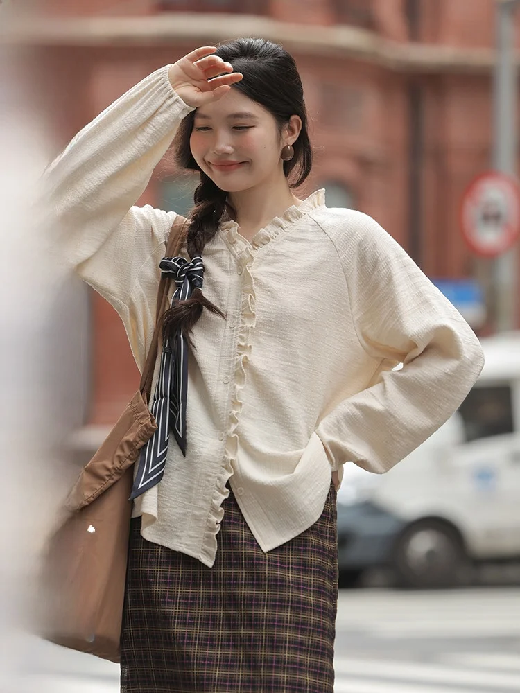 Женские рубашки с длинными рукавами Miding French sle High Sense осень 2024 новая шикарная