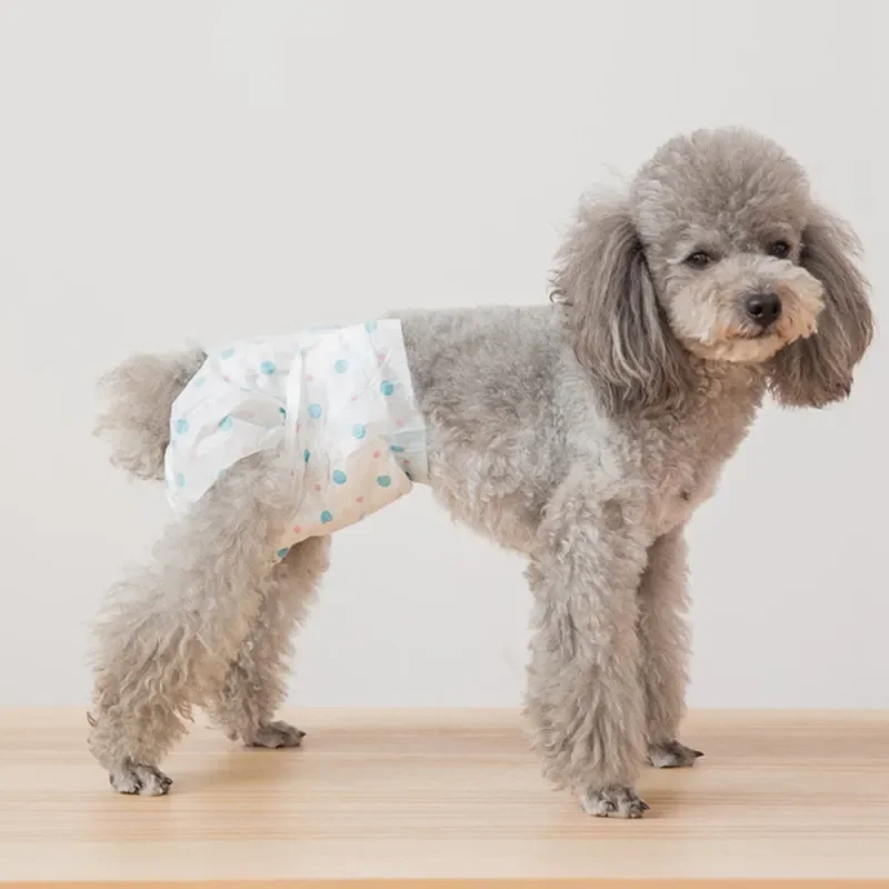 

2023 10pcs Pet Diapers Disposable Female Dog Diapers Leakproof Nappies Puppy Super Absorption Physiological Pants Panpers De Per