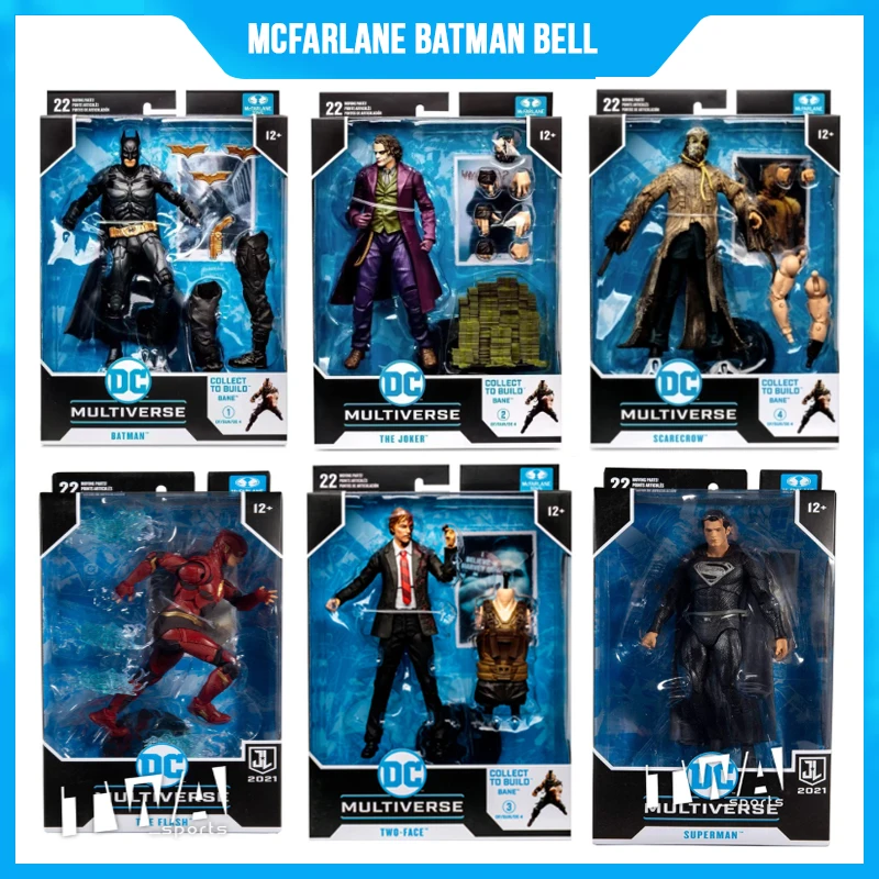 

Anime Mcfarlane Batman Bell Justice League Black King Shazam Cyborg Action Figure Doll Children'S Toys Model Garage Kit 18cm