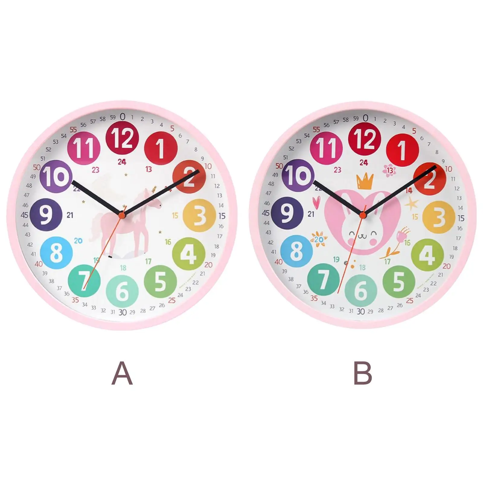 

Non Ticking Telling Time Teaching Clock Wall Clock for Classroom School Kids