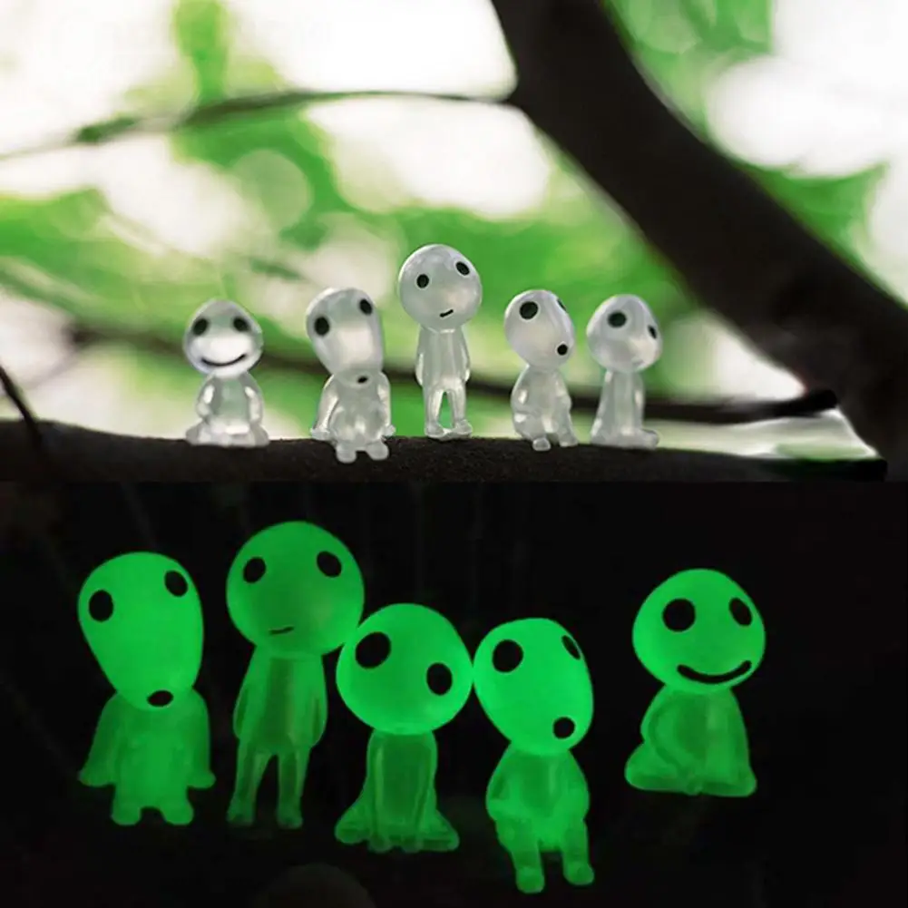

10PCS Tree Spirit Princess Gardening Decor Mononoke Mini Action Figure Glow In Dark Luminous Tree Dolls Cartoon Figurines Toys