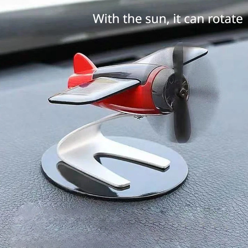 

Solar Car Airplane Ornaments Bombing Plane Car Interior Accessories Solar Airplane Model Center Console Decoration Air Freshener