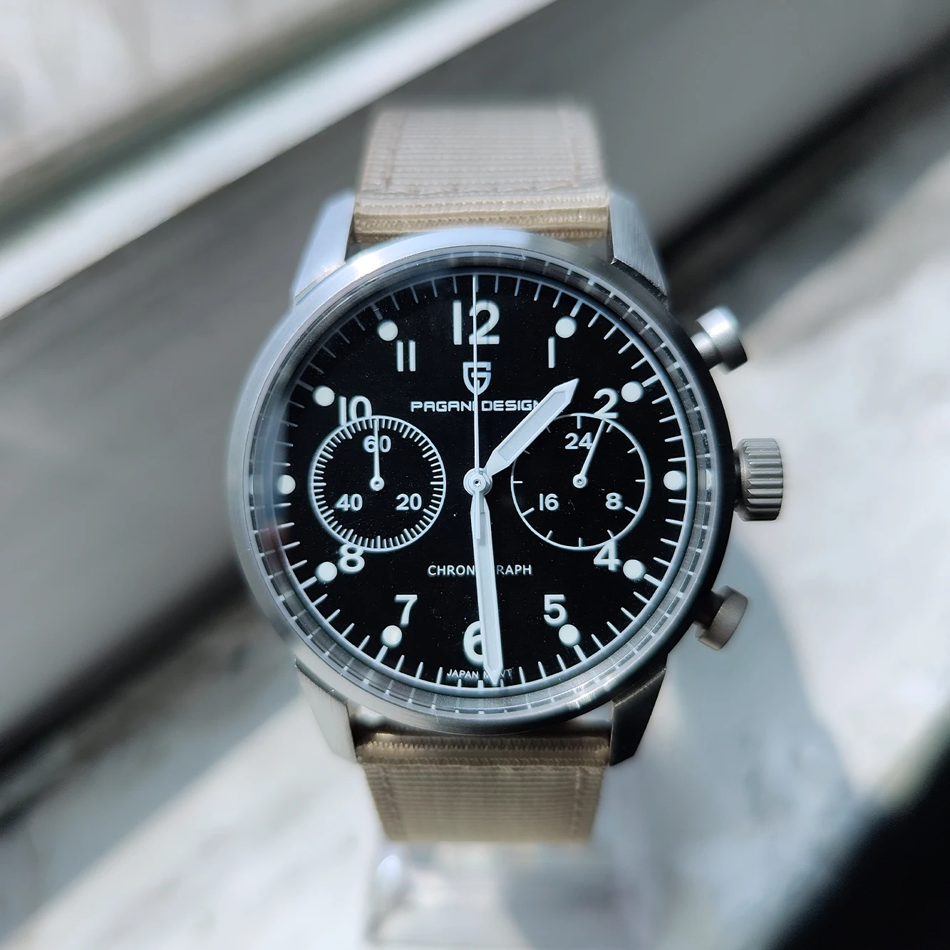 

New PAGANI DESIGN 38MM Luxury Men's Quartz Watch VK64 New Strap 100M Waterproof Stainless Steel Men Clock Reloj Hombre PD1708