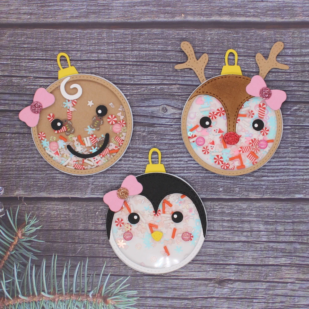 

KSCRAFT Cute Christmas Balls Shaker Metal Cutting Dies Stencils for DIY Scrapbooking Decorative Embossing DIY Paper Cards