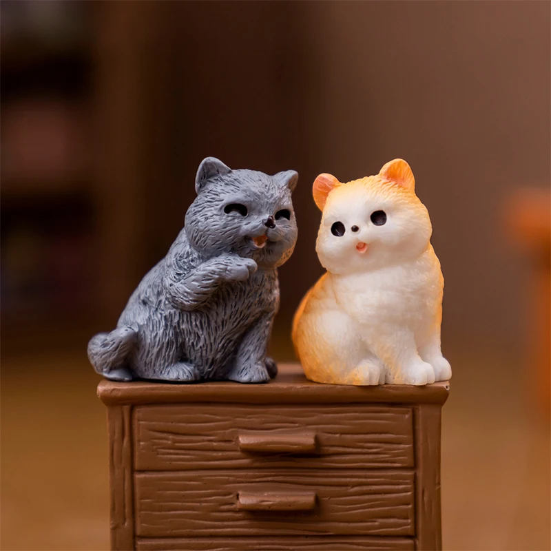 Мини-кошка орнамент мультяшный котенок микропейзаж кукольный домик модель