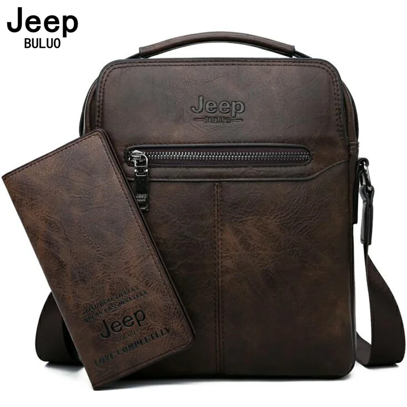 

Jeep buluo Мужская спилковая сумка jeep buluo, комплект, оранжевая сумка для документов и кошелек, сумка через плечо, кросс-боди сумка на плечевом ремне, все сезоны