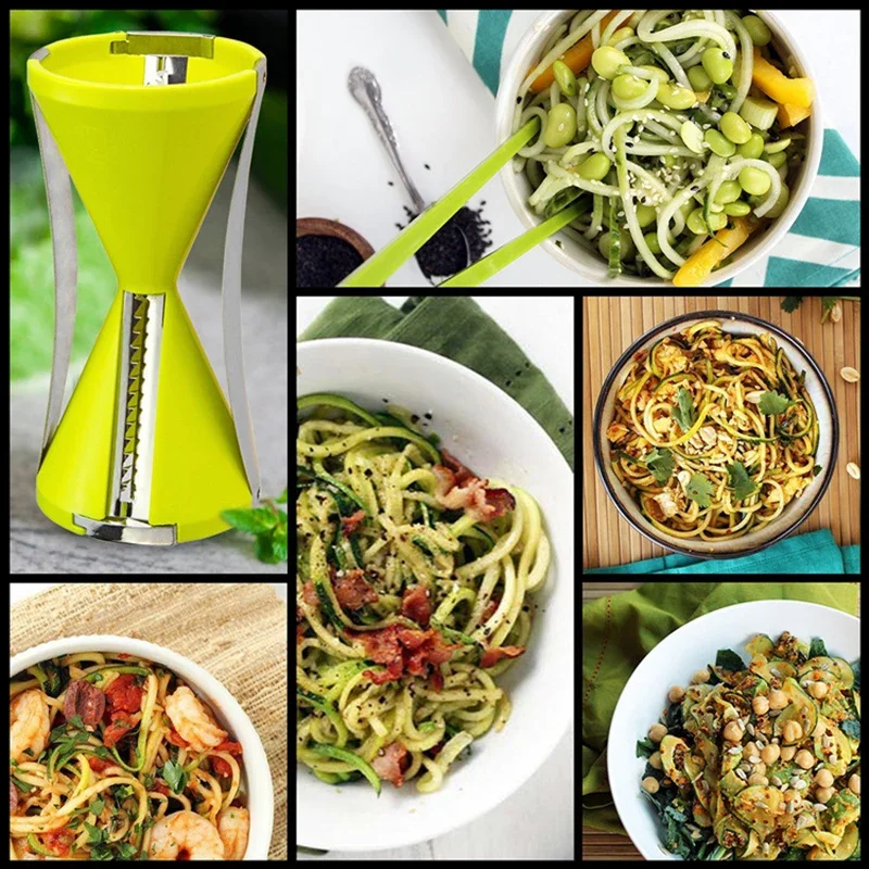 Овощной Лапшой Резак Spiralizer Спираль Морковь Терка для Овощей Saladacco Slicer кулинария
