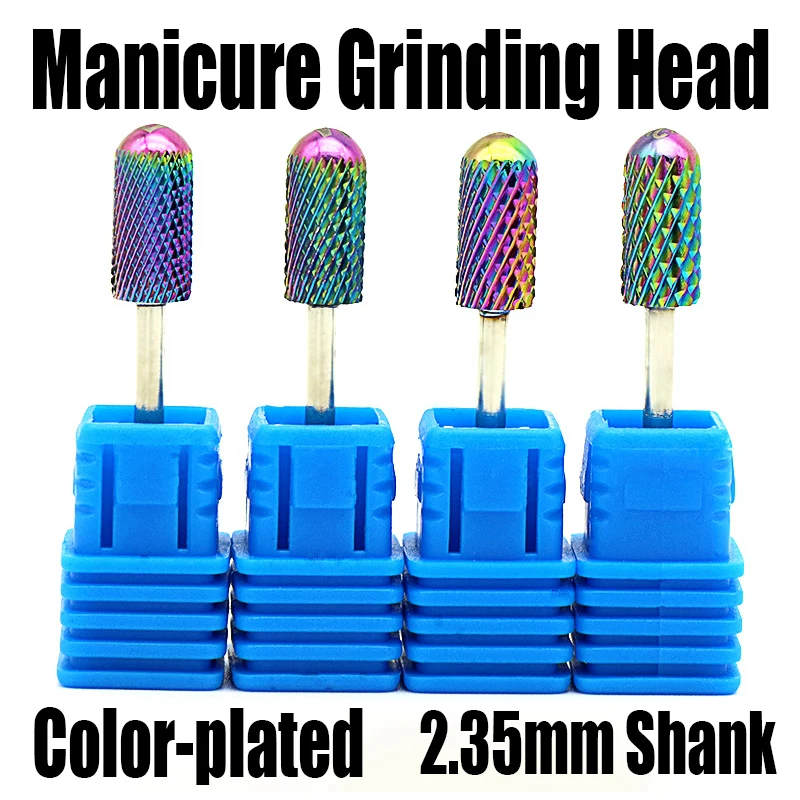 

1PC Color-plated Manicure Grinding Head Nail Sanding Cap Milling Cutter For Manicure Pedicure Nail Drill Bit Foot Cuticle Clean