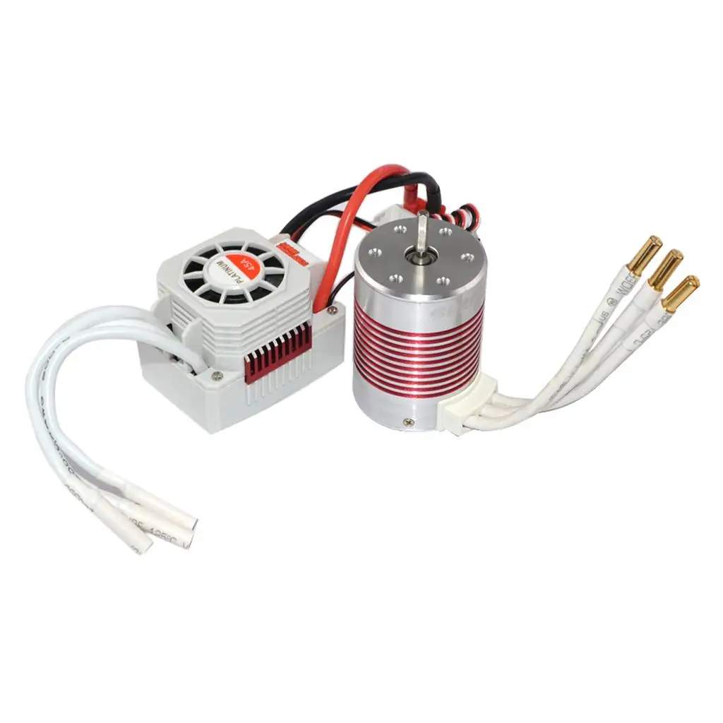 

4 Poles 3650 5200KV Brushless Motor with 60 Combo :10 Remote Control boat Parts