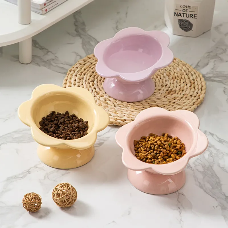 

Cat Water Ceramic Bowl Raised Pet Drinking Eating Food Bowls Puppy Dogs Elevated Tilted Feeder Products Pet Bowl Pet Supplies