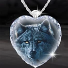 Красивое ожерелье с подвеской из кристаллов в форме сердца черного волка, изысканная голова волка, аксессуары, ювелирные изделия, модные аксессуары для вечеринок, мужественное ожерелье веры