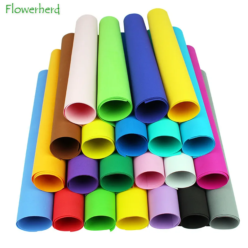 10pcs/lot 50x50cm 1mm EVA Foam Paper Handmade Foam Sheets Sponge Paper DIY Handcraft Flowers Materials  Gift Card Decor