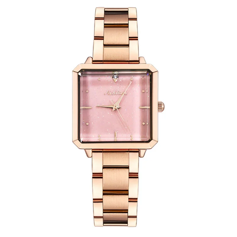 

Quartz Watch Women's Luxury Fashion Square Waterproof Watch Water Diamond Stainless Steel Women's Watch Religio Ferminano