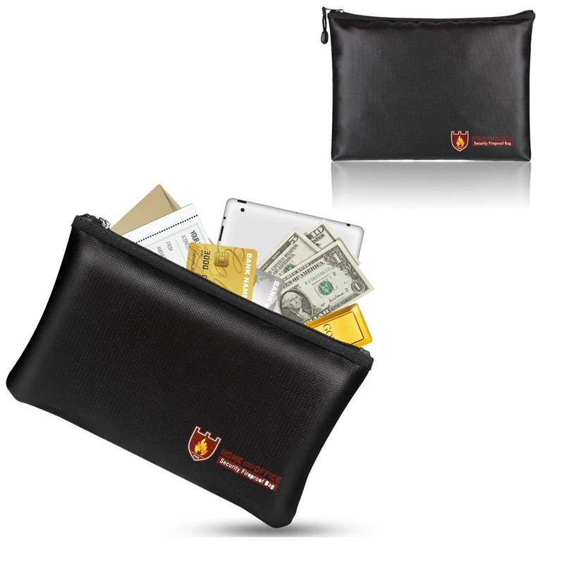 

Fireproof Document Bags, Waterproof and Fireproof Bag with Fireproof Zipper for iPad, Money, Jewelry, Passport, Document Storage