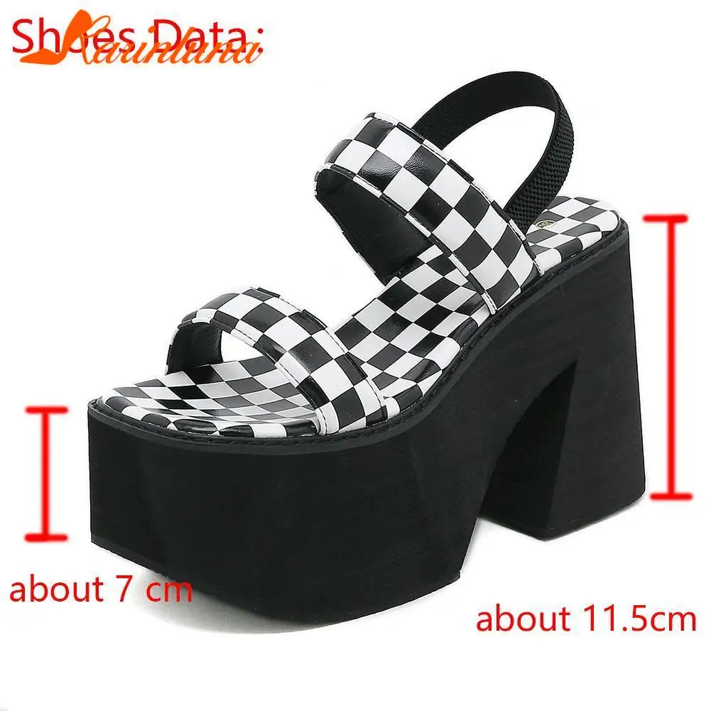 Super Thick Heels Platform Sandals For Women 2023 European Style Ankle Buckle Sandals  Comfy Walking Lady Sandals Summer