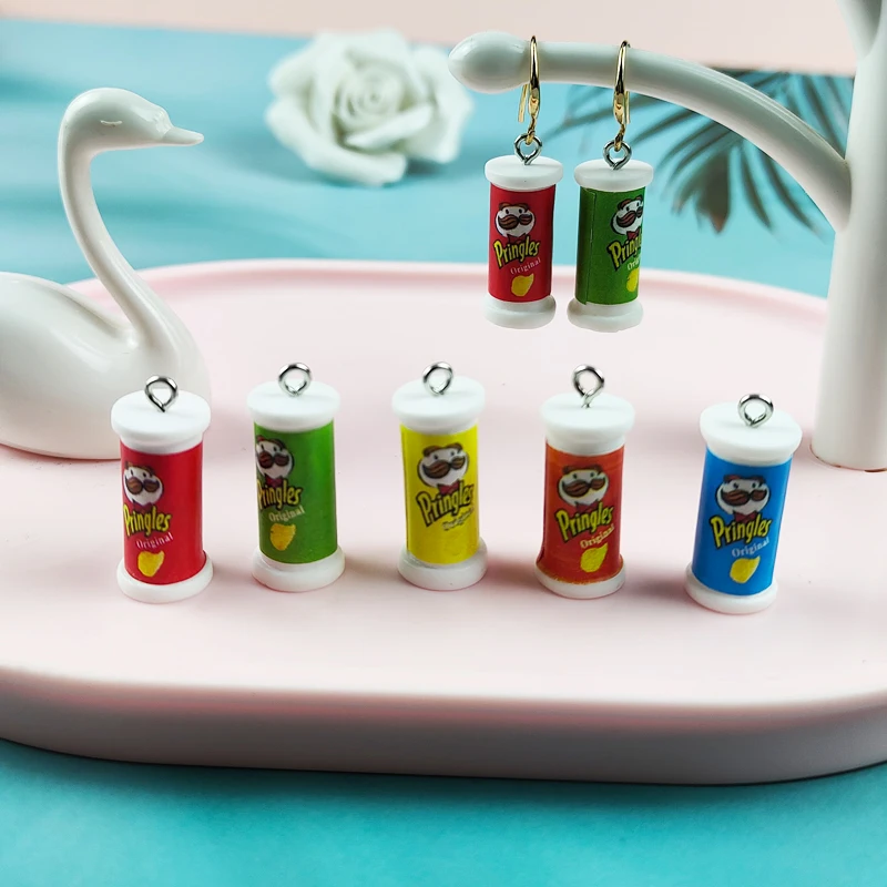 

ApeUr Mix 10cps/pack 3D Mini Potato Chip Bucket Resin Cute Charms Funny Food Earring Keychain Cartoon Pendant Jewelry Make