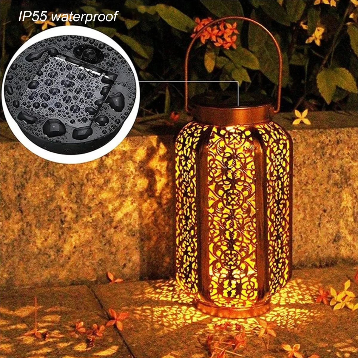 With 30 Led String Light Led Solar Panel Lantern Lid Round Solar Light