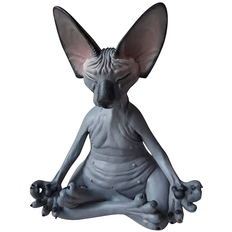 

Sphynx Cat Meditate,Thinking Cat Statue,Meditating Thinking Cat,Sphynx Hairless Cat Meditation Collectible Decor