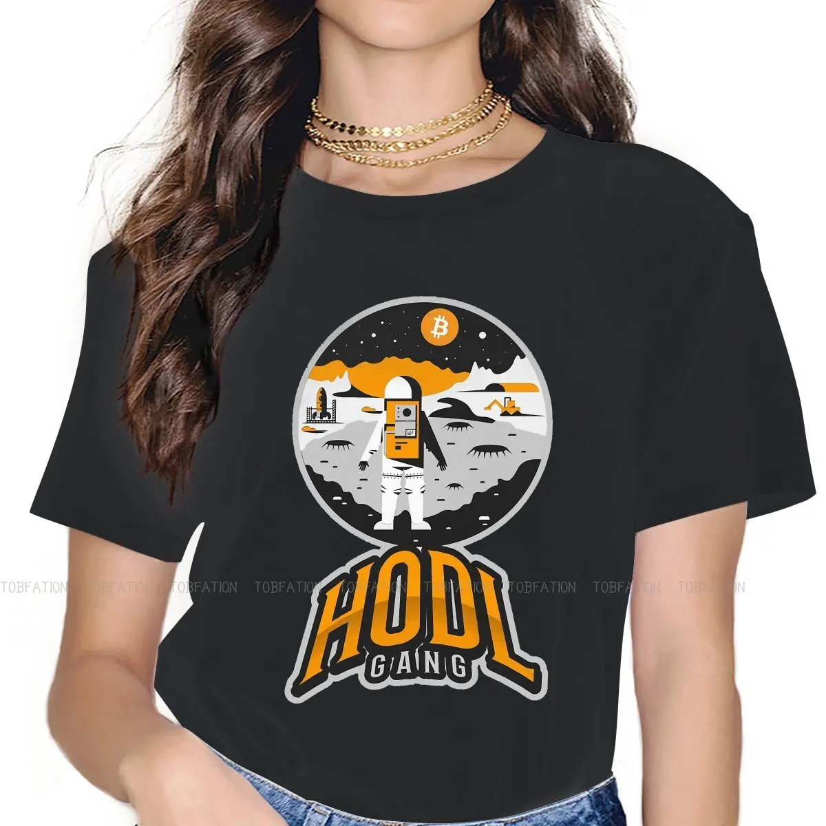 

Blockchain TShirt for Woman Girl HODL Gang Bitcoin y Criptomoneda Casual Tee T Shirt 5XL New Design Fluffy