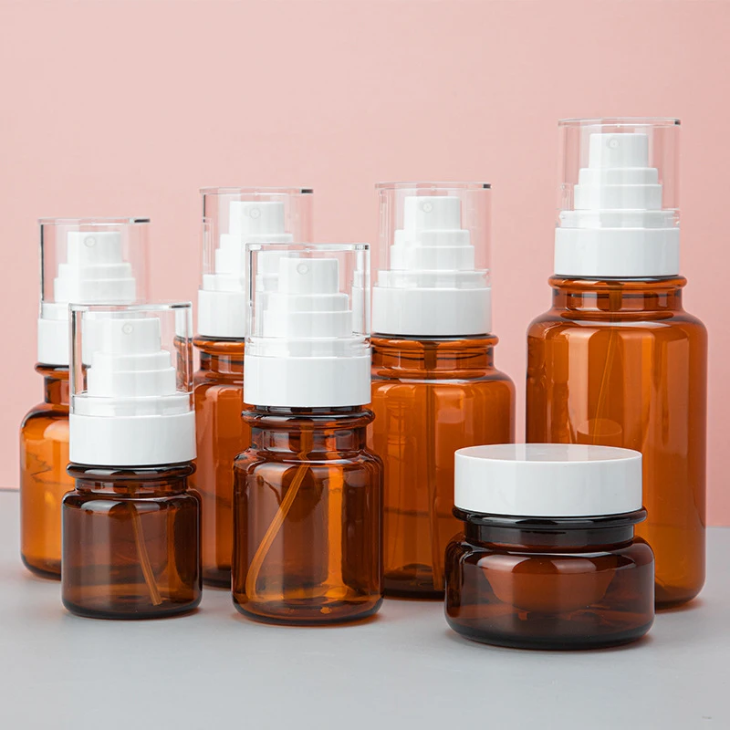 

10Pcs Refillable Spray Bottles Amber Plastic Cosmetic Container Perfume Travel Bottle Liquid Mist Sprayer Atomizer Skincare Tool