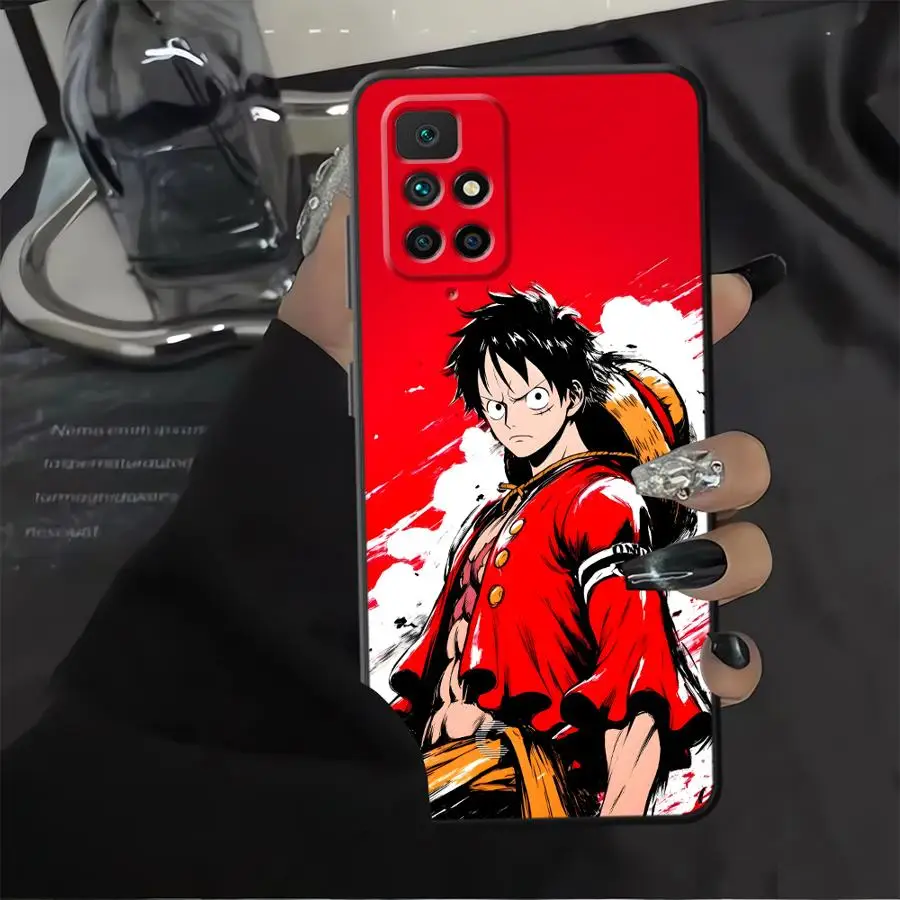 Фото Чехол для телефона Funda для Xiaomi Redmi A1 A2 Plus 12C 9A 9C K60 A5 12 K40 K50 Gaming 13C 10 9T Anime Red Luffy №5