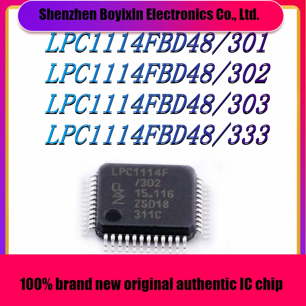 

LPC1114FBD48/301 LPC1114FBD48/302 LPC1114FBD48/303 LPC1114FBD48/333 Package: LQFP-48 Microcontroller (MCU/MPU/SOC) IC Chip