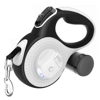 retractable dog leash with light and dog poop bag dispenser dog training walking one lock system non slip grip
