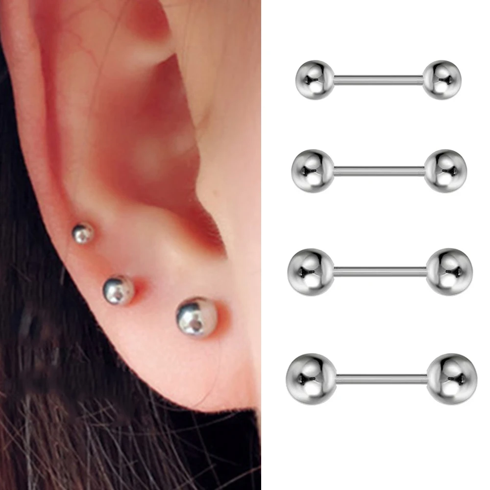 

20 пар (40 штук) 16 г бар из нержавеющей стали шпильки для ушей 3-6 мм шариковые серьги Helix пирсинг хряща ювелирные изделия