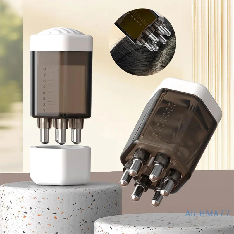 6-игольный аппликатор для кожи головы жидкая расческа лечения эфирное масло