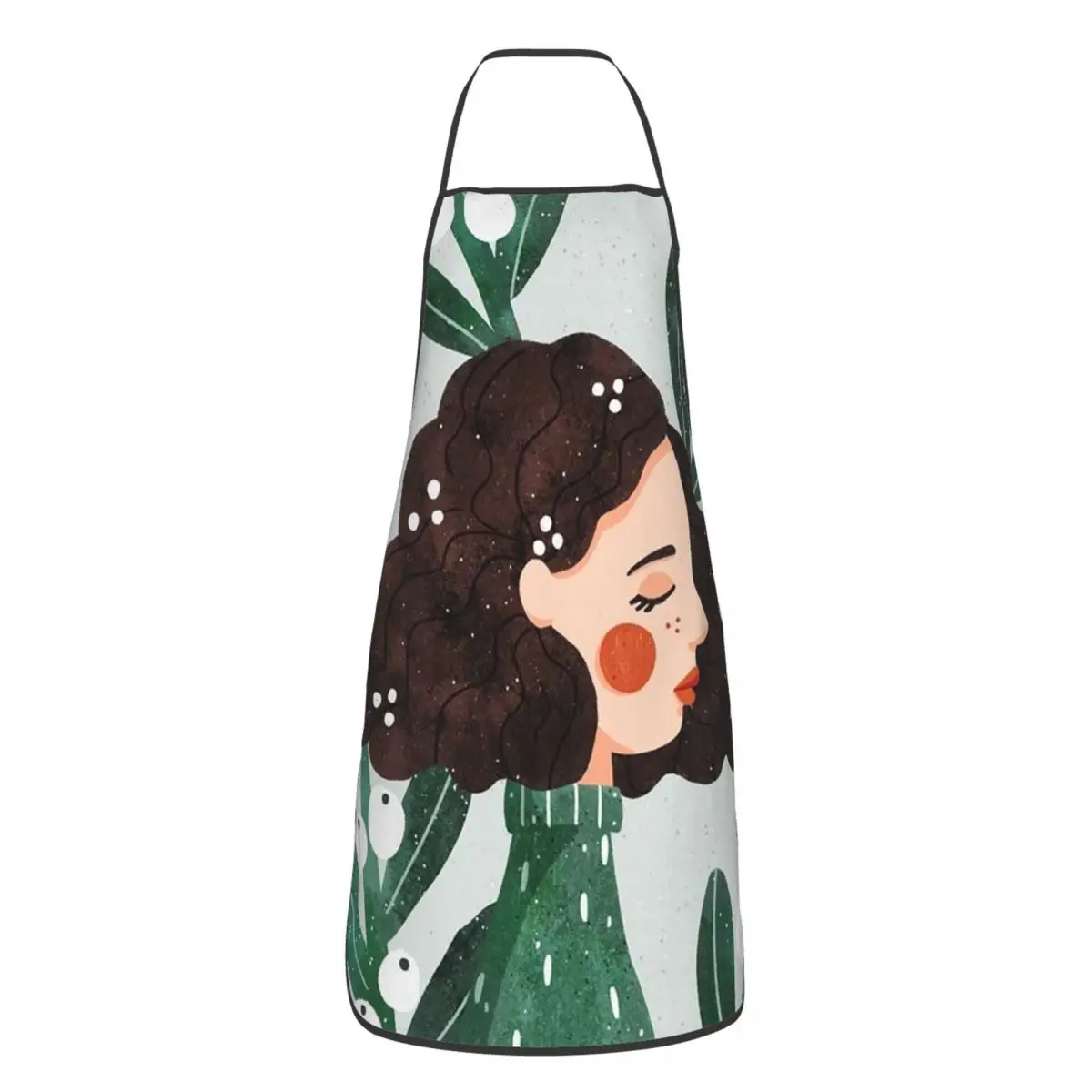 

Beauty Girl Apron Cuisine Cooking Baking Household Cleaning Gardening Jungle Aprons Kitchen Waterproof Pinafore Chef